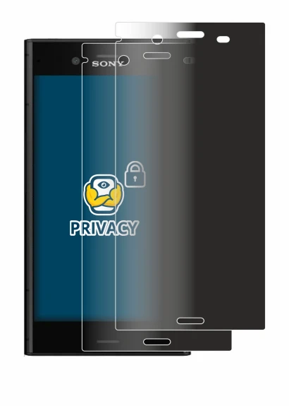Image of the device Sony Xperia XZ1 with a wide variety of screen protectors.