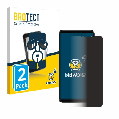 Front side of a product packaging with the brand logo BROTECT. Next to it is the device Xiaomi Mi Max 3 shown with the corresp
