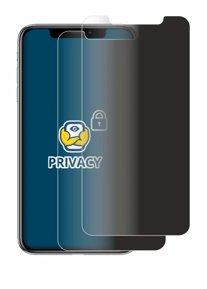 Image of the device Apple iPhone Xs Max with a wide variety of screen protectors.