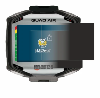 Image of the device Mares Quad Air with a wide variety of screen protectors.