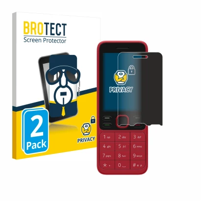 Front side of a product packaging with the brand logo BROTECT. Next to it is the device Nokia 125 shown with the corresponding