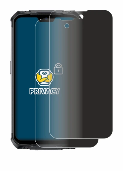 Image of the device Doogee S59 Pro with a wide variety of screen protectors.