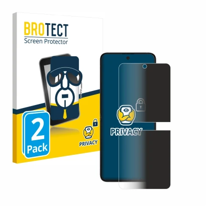 Front side of a product packaging with the brand logo BROTECT. Next to it is the device Samsung Galaxy Z Flip 3 5G shown with 