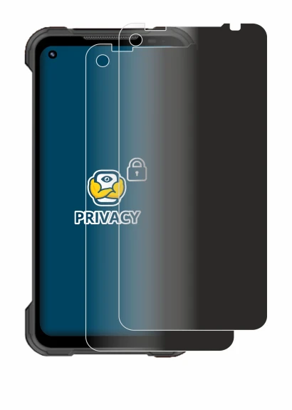 Image of the device Doogee S97 Pro with a wide variety of screen protectors.