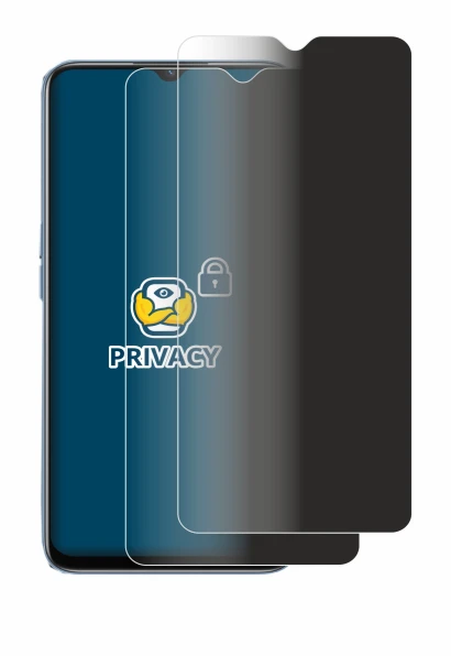 Image of the device Oppo A16 with a wide variety of screen protectors.