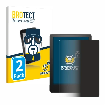 Front side of a product packaging with the brand logo BROTECT. Next to it is the device Amazon Kindle Paperwhite 2021 (11th Ge