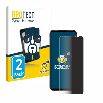 Front side of a product packaging with the brand logo BROTECT. Next to it is the device ASUS ROG Phone 6 Pro shown with the co