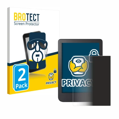 Front side of a product packaging with the brand logo BROTECT. Next to it is the device Kobo Clara 2E shown with the correspon