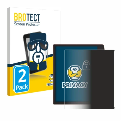 Front side of a product packaging with the brand logo BROTECT. Next to it is the device PocketBook Era shown with the correspo