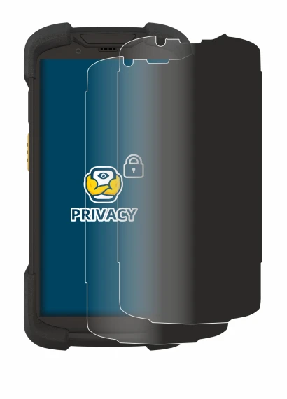 Image of the device Zebra TC73 with a wide variety of screen protectors.