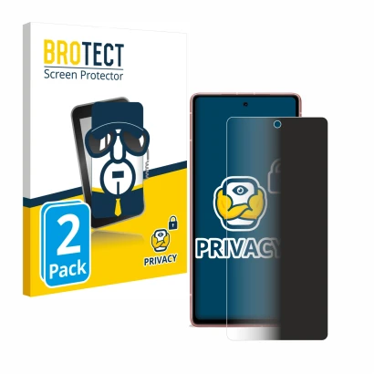 Front side of a product packaging with the brand logo BROTECT. Next to it is the device Google Pixel 7a shown with the corresp