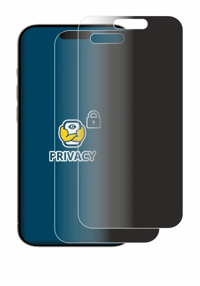 Image of the device Apple iPhone 15 with a wide variety of screen protectors.