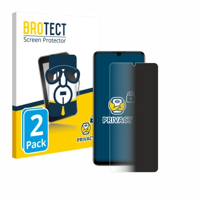 Front side of a product packaging with the brand logo BROTECT. Next to it is the device TCL 40 SE shown with the corresponding