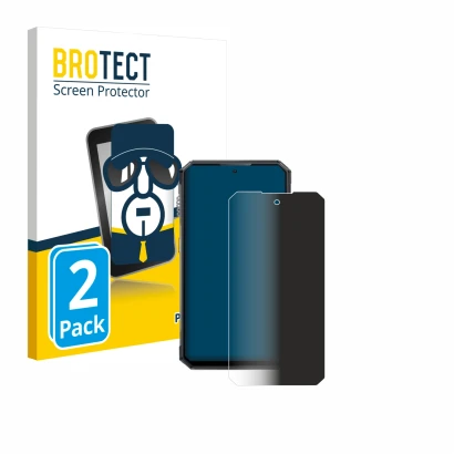 Front side of a product packaging with the brand logo BROTECT. Next to it is the device Oukitel WP30 Pro shown with the corres