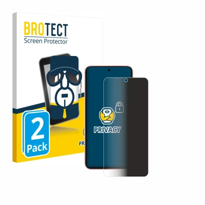 Front side of a product packaging with the brand logo BROTECT. Next to it is the device Google Pixel 8 (case-friendly) shown w