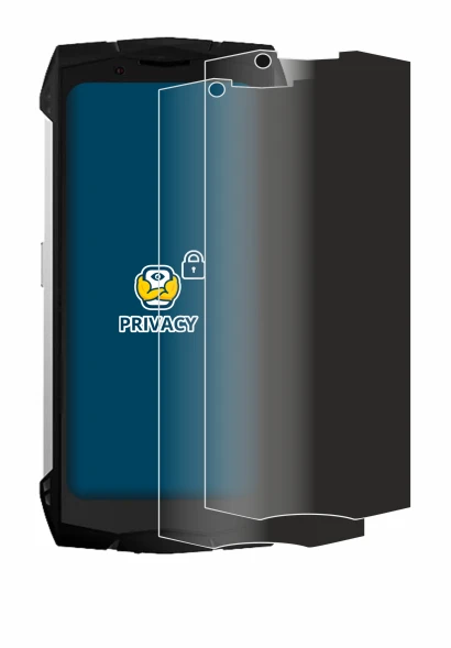 Image of the device Doogee S Mini with a wide variety of screen protectors.