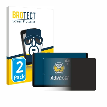 Front side of a product packaging with the brand logo BROTECT. Next to it is the device Lenovo Legion Y700 (2023) shown with t