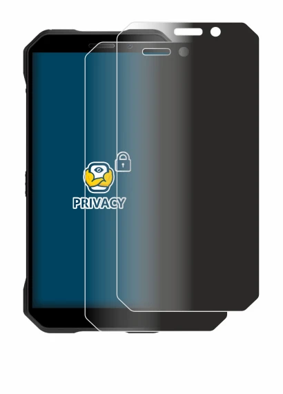 Image of the device Doogee S61 Pro with a wide variety of screen protectors.