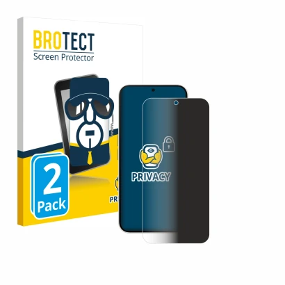 Front side of a product packaging with the brand logo BROTECT. Next to it is the device Nothing Phone (2a) shown with the corr