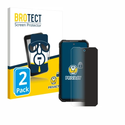Front side of a product packaging with the brand logo BROTECT. Next to it is the device iiiF150 B2 shown with the correspondin