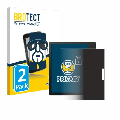 Front side of a product packaging with the brand logo BROTECT. Next to it is the device Boox Go Color 7 shown with the corresp