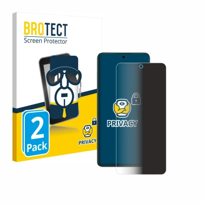 Front side of a product packaging with the brand logo BROTECT. Next to it is the device Oppo Reno 12 F 5G shown with the corre