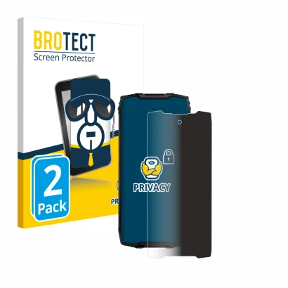 Front side of a product packaging with the brand logo BROTECT. Next to it is the device Blackview BV9300 Pro shown with the co