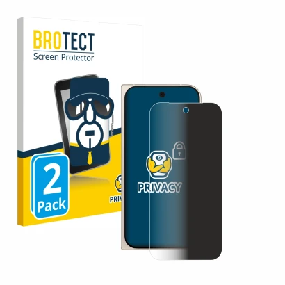 Front side of a product packaging with the brand logo BROTECT. Next to it is the device Google Pixel 9 Pro Fold shown with the