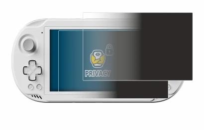 Image of the device AYN Odin 2 Mini with a wide variety of screen protectors.