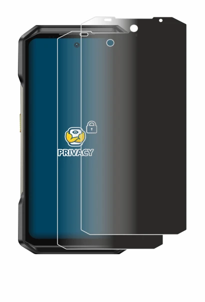 Image of the device Ulefone Armor 27T Pro with a wide variety of screen protectors.