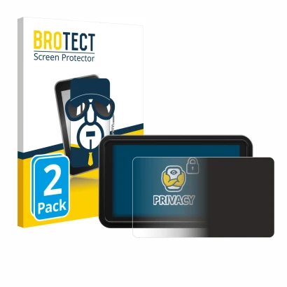 Front side of a product packaging with the brand logo BROTECT. Next to it is the device Atomos Shinobi 2 shown with the corres