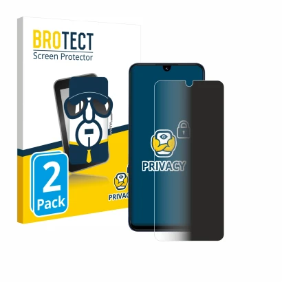 Front side of a product packaging with the brand logo BROTECT. Next to it is the device Xiaomi Redmi 14C shown with the corres