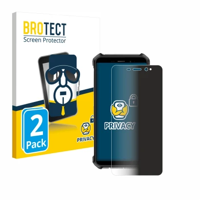 Front side of a product packaging with the brand logo BROTECT. Next to it is the device Ulefone Armor X12 shown with the corre