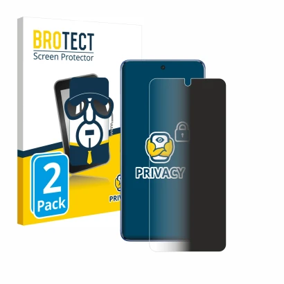 Front side of a product packaging with the brand logo BROTECT. Next to it is the device Vivo V50 shown with the corresponding 