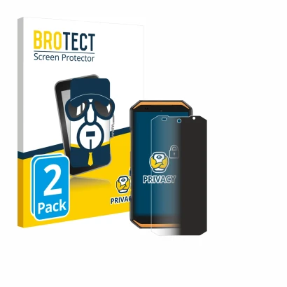 Front side of a product packaging with the brand logo BROTECT. Next to it is the device Ulefone Armor X32 Pro shown with the c