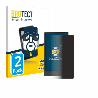 Front side of a product packaging with the brand logo BROTECT. Next to it is the device reMarkable Paper Pro Move shown with t