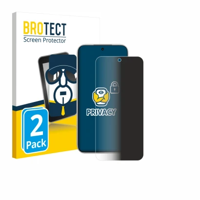 Front side of a product packaging with the brand logo BROTECT. Next to it is the device Xiaomi Poco F8 Pro shown with the corr