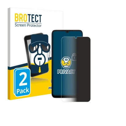Front side of a product packaging with the brand logo BROTECT. Next to it is the device Doogee Note 56X Pro shown with the cor