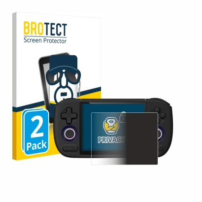Front side of a product packaging with the brand logo BROTECT. Next to it is the device Ayaneo Pocket Air Mini shown with the 