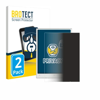 Front side of a product packaging with the brand logo BROTECT. Next to it is the device Viwoods AiPaper Mini shown with the co