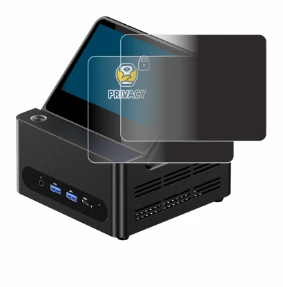 Image of the device AOOSTAR G-FLIP H255 with a wide variety of screen protectors.