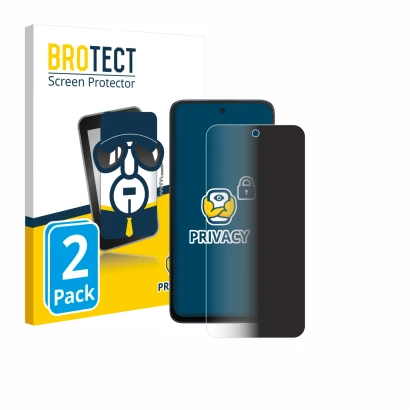 Front side of a product packaging with the brand logo BROTECT. Next to it is the device TCL NxtPaper 70 Pro shown with the cor