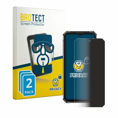Front side of a product packaging with the brand logo BROTECT. Next to it is the device Oukitel G7 shown with the correspondin