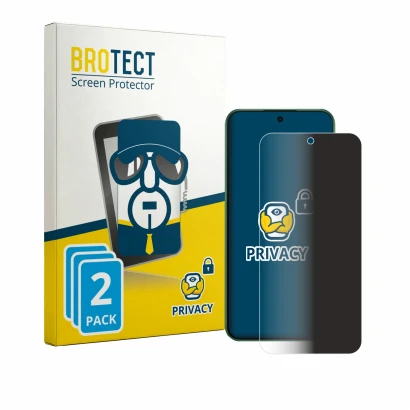 Front side of a product packaging with the brand logo BROTECT. Next to it is the device Oppo F33 shown with the corresponding