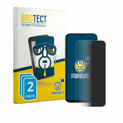 Front side of a product packaging with the brand logo BROTECT. Next to it is the device Oppo K14x 5G shown with the correspond