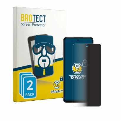 Front side of a product packaging with the brand logo BROTECT. Next to it is the device Huawei Enjoy 90m Plus shown with the c