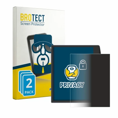 Front side of a product packaging with the brand logo BROTECT. Next to it is the device PocketBook Era Lite shown with the cor