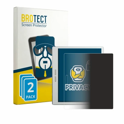 Front side of a product packaging with the brand logo BROTECT. Next to it is the device Bigme B7 Pro shown with the correspond