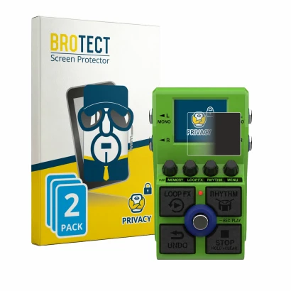 Front side of a product packaging with the brand logo BROTECT. Next to it is the device Zoom MS-90LP Plus shown with the corre