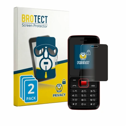 Front side of a product packaging with the brand logo BROTECT. Next to it is the device Karbonn K19 Rock shown with the corres